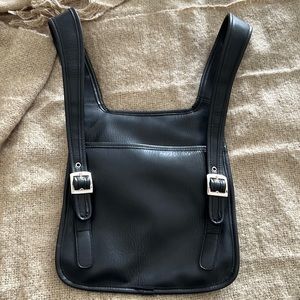 Black leather Backpack Purse